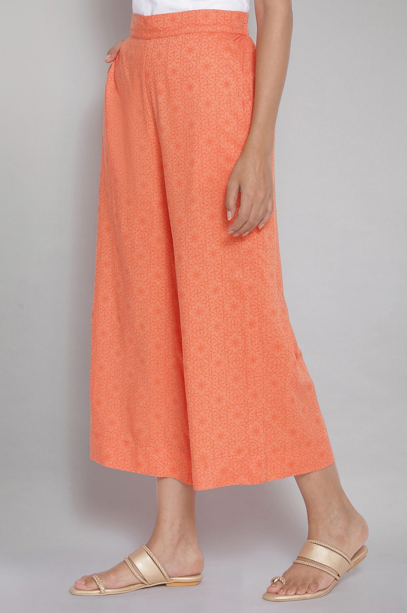 Peach Printed Palazzos