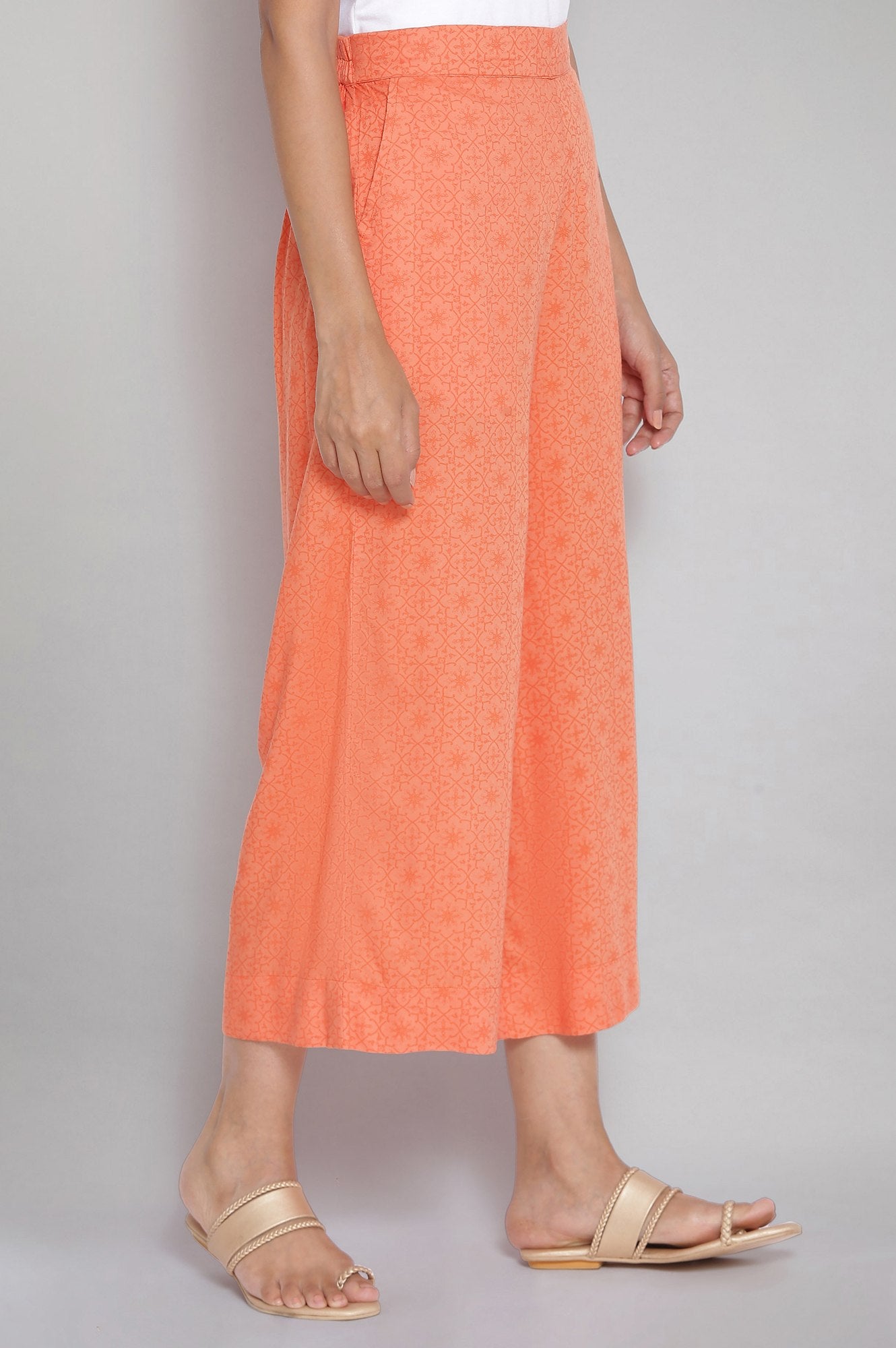 Peach Printed Palazzos