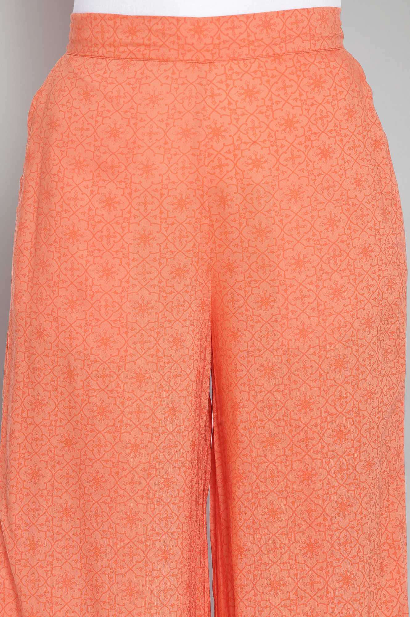 Peach Printed Palazzos