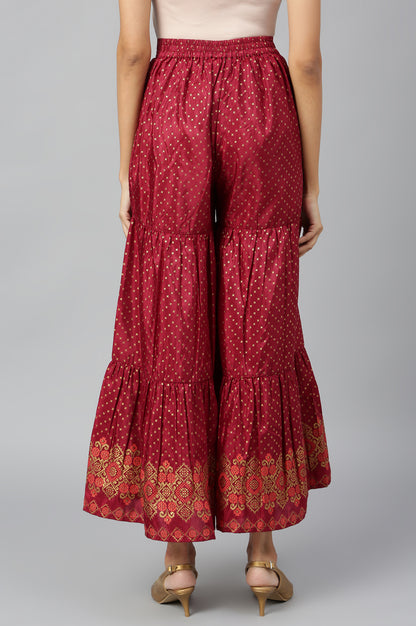 Maroon Printed Palazzos