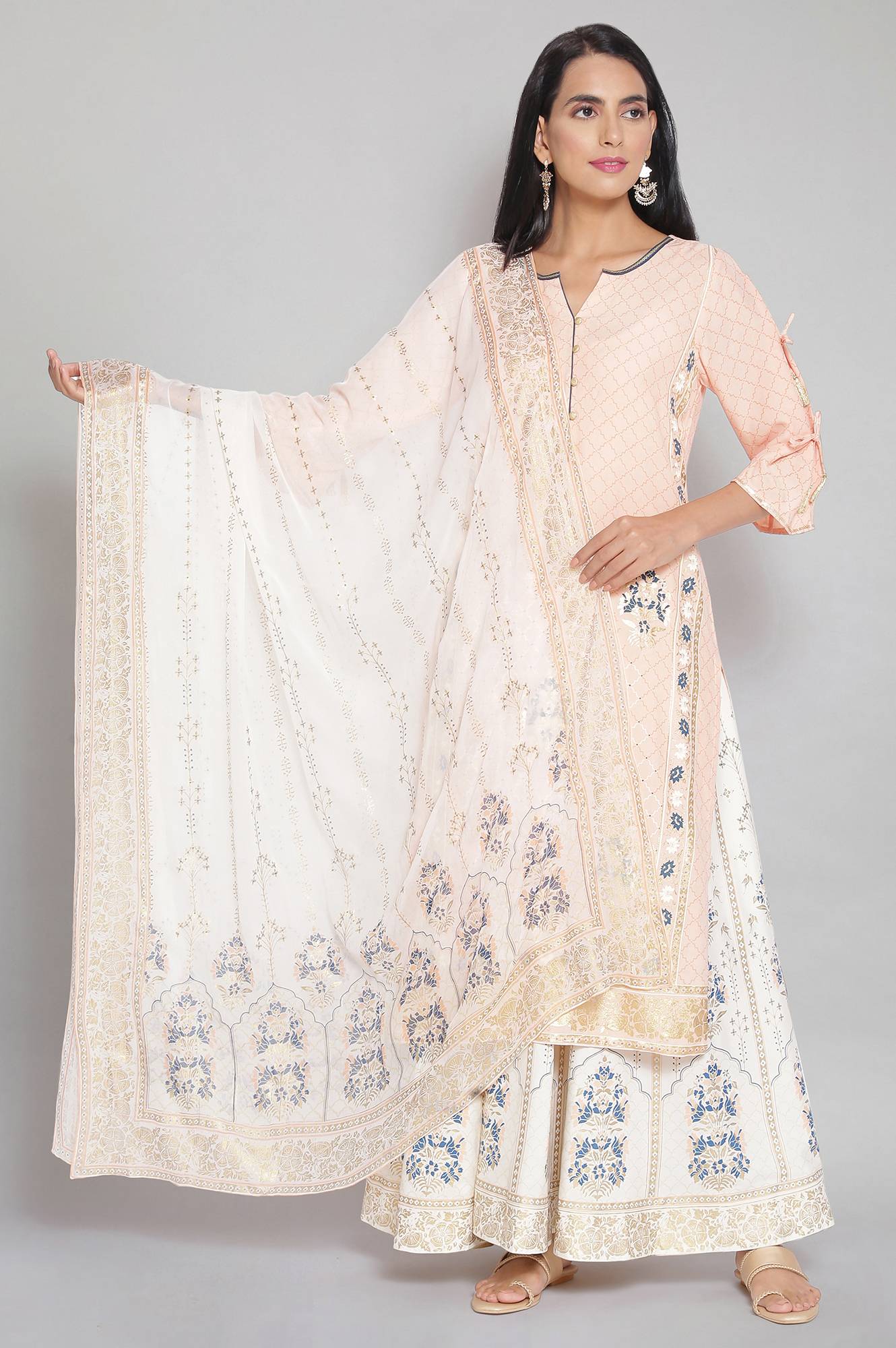 Off-White Foil Print Dupatta