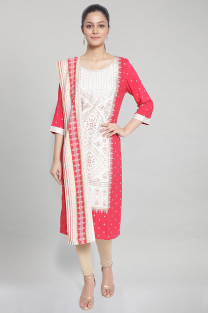 White Foil Print Dupatta