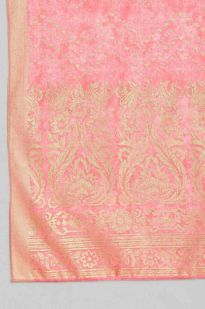 Pink Foil Print Dupatta