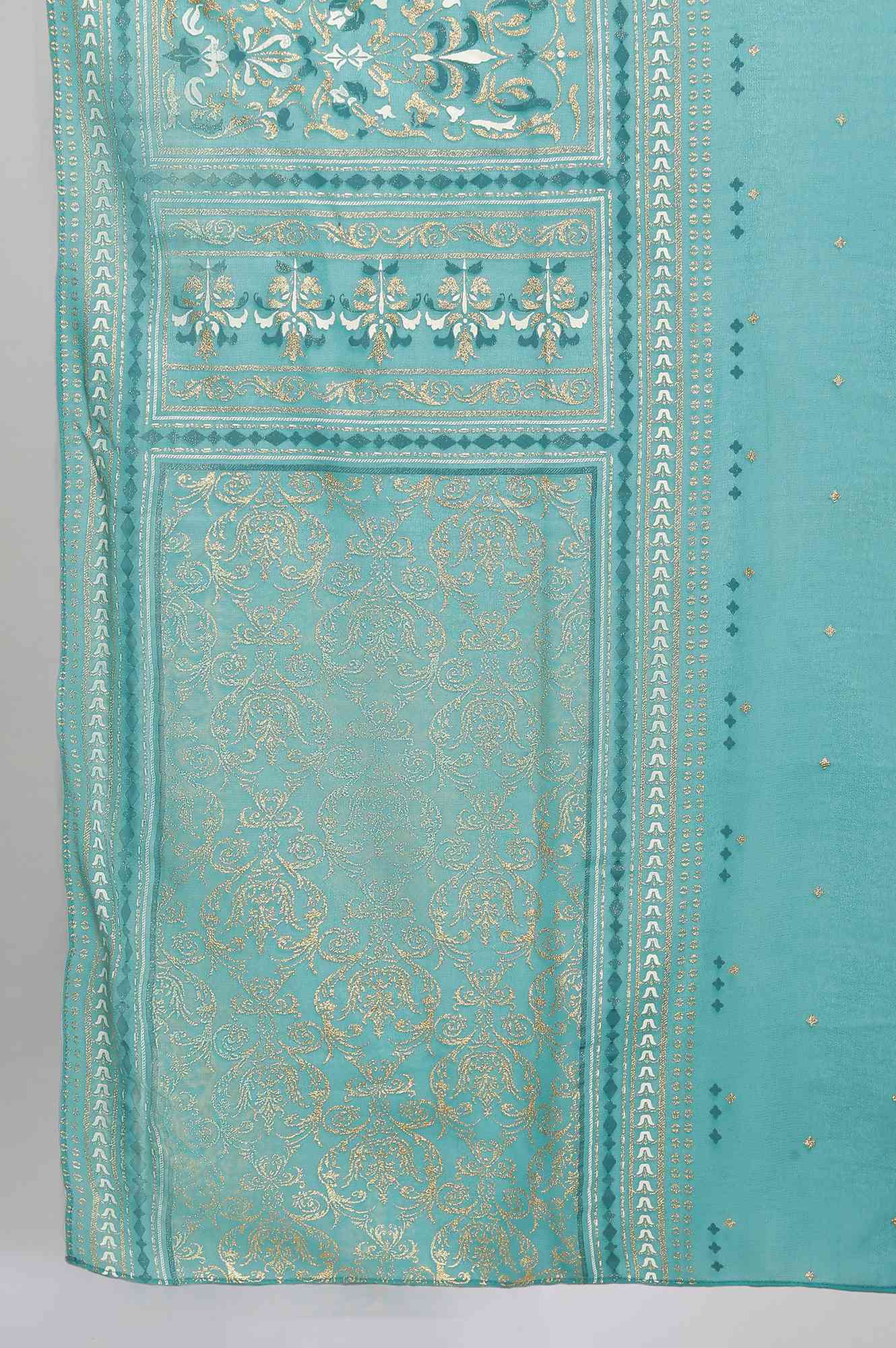 Green Foil Print Dupatta