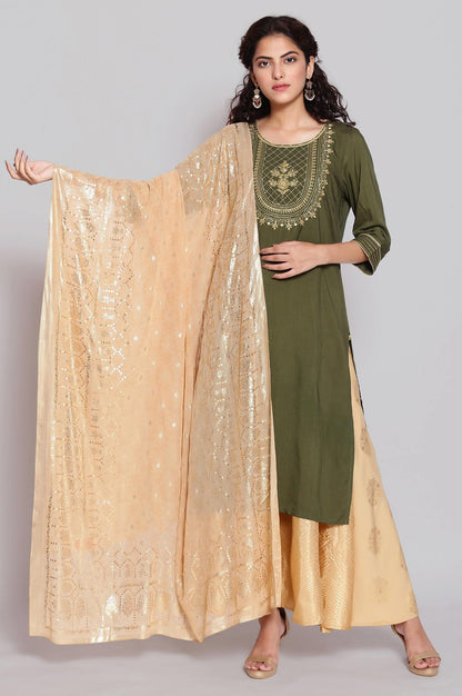 Gold Foil Print Dupatta