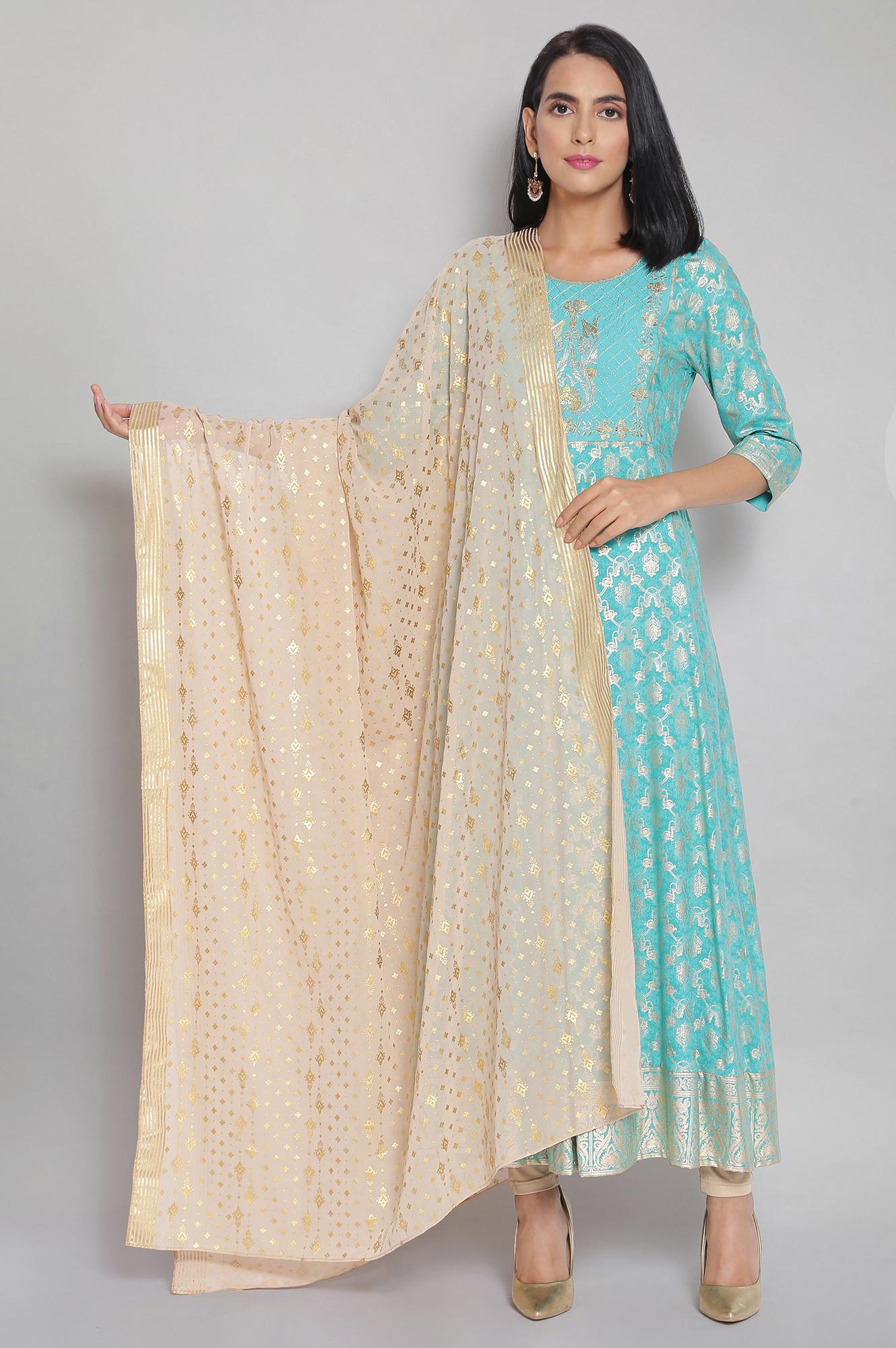 Gold Foil Print Dupatta