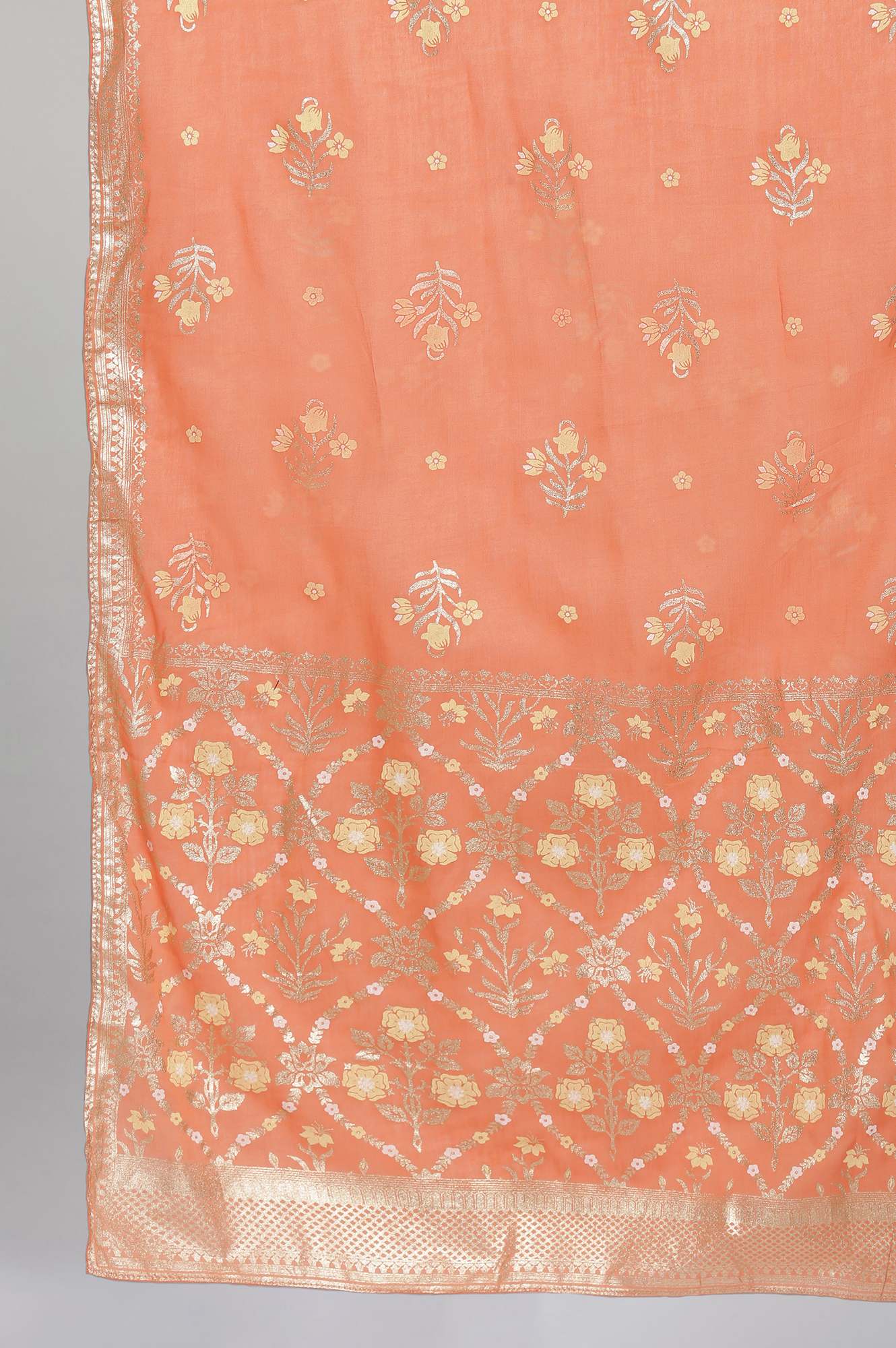 Pink Foil Print Dupatta