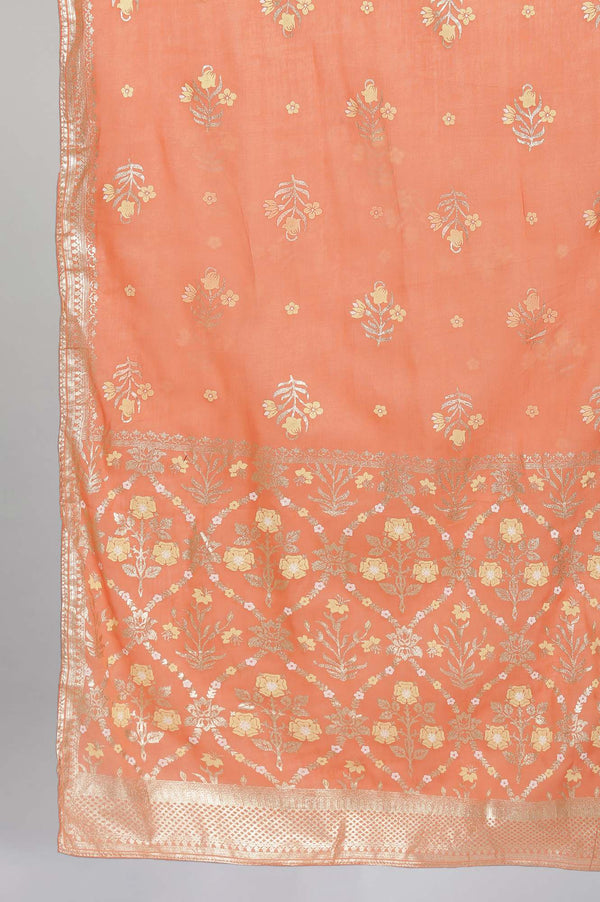 Pink Foil Print Dupatta