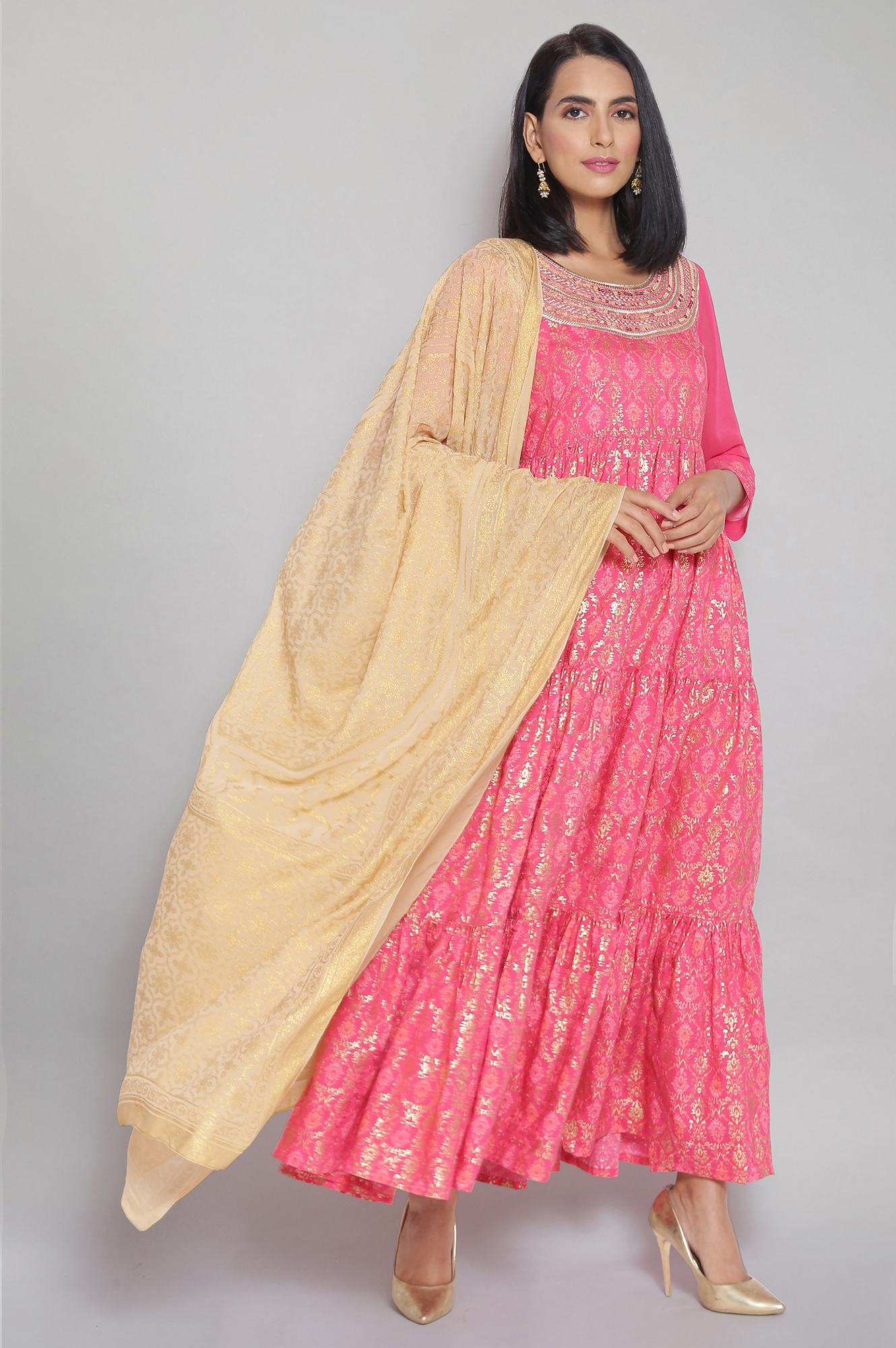 Gold Foil Print Dupatta