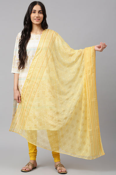 Gold Printed Chiffon Dupatta