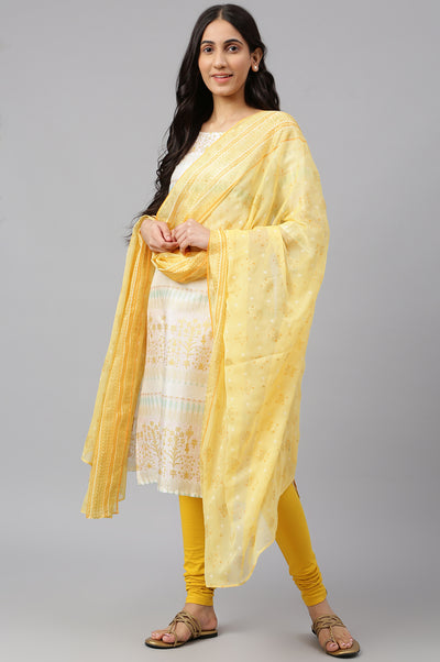 Gold Printed Chiffon Dupatta