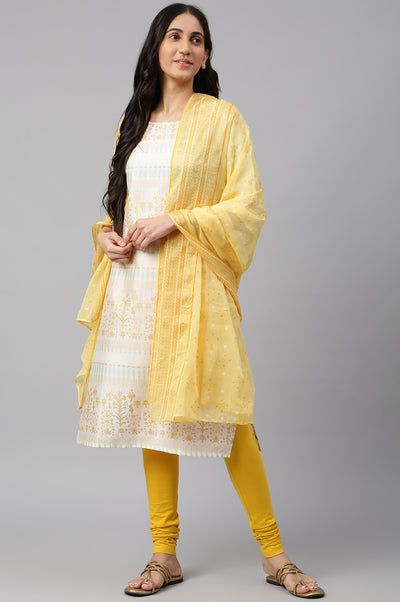 Gold Printed Chiffon Dupatta
