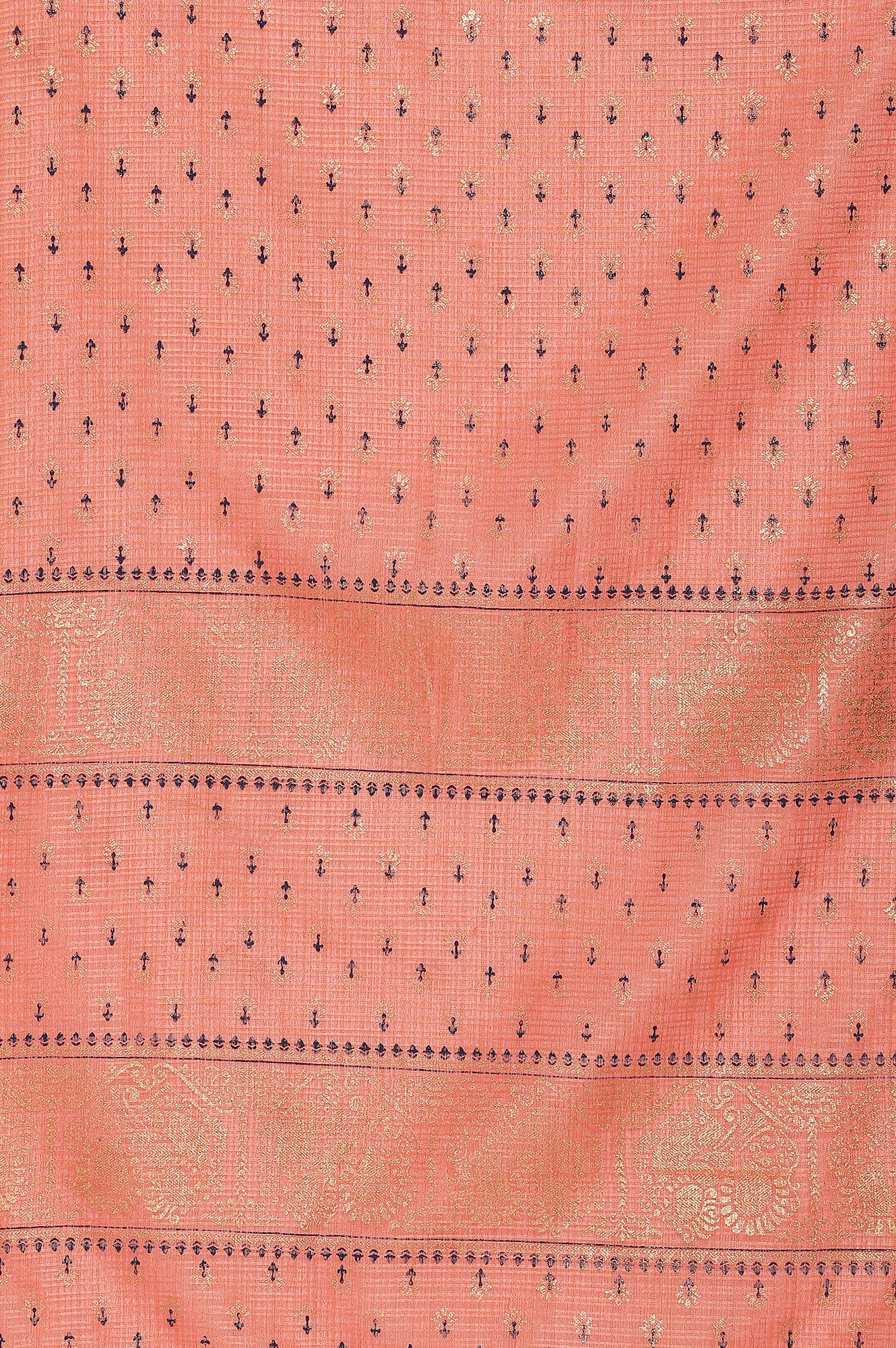 Orange Foil Print Dupatta