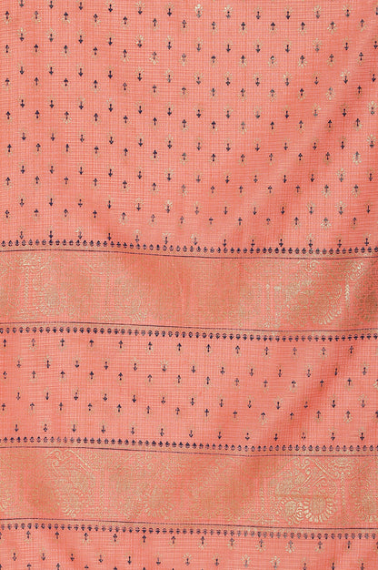 Orange Foil Print Dupatta