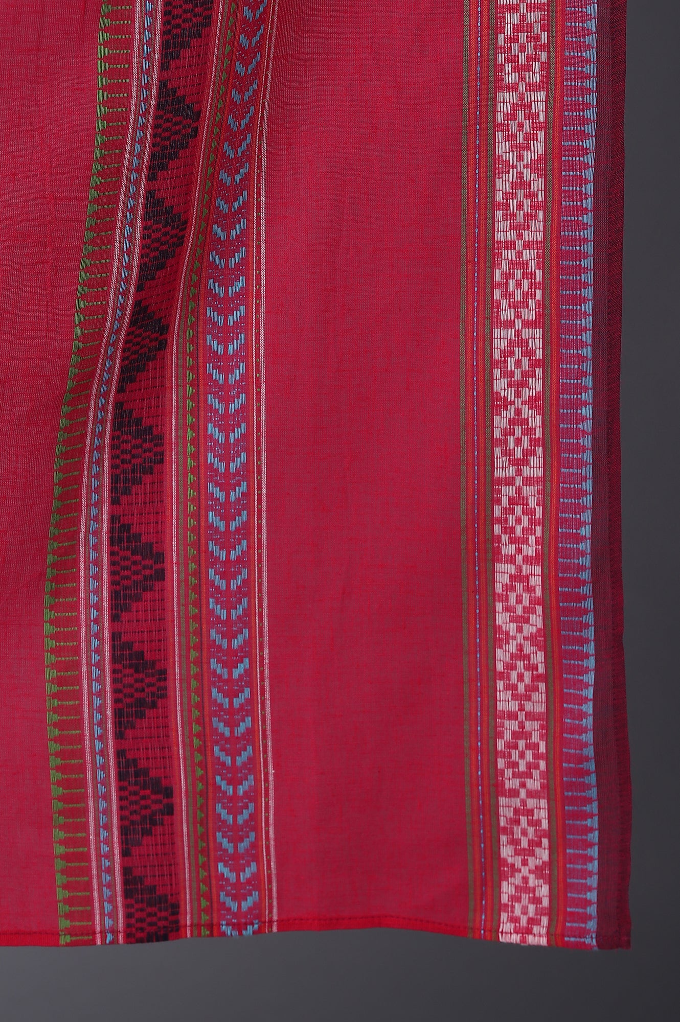 Pink Cotton Dobby Geometric Print Dupatta