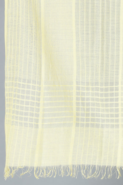 Yellow Solid Cotton Dupatta