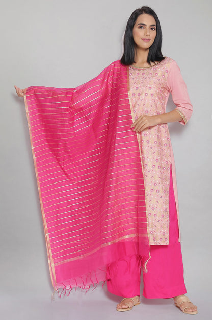 Pink Solid Dupatta