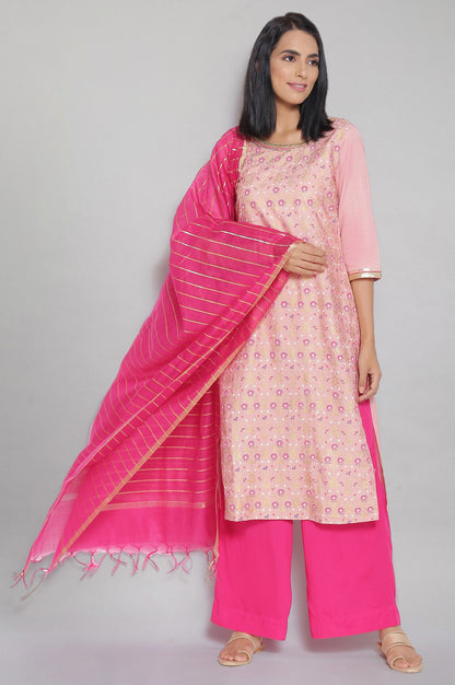 Pink Solid Dupatta