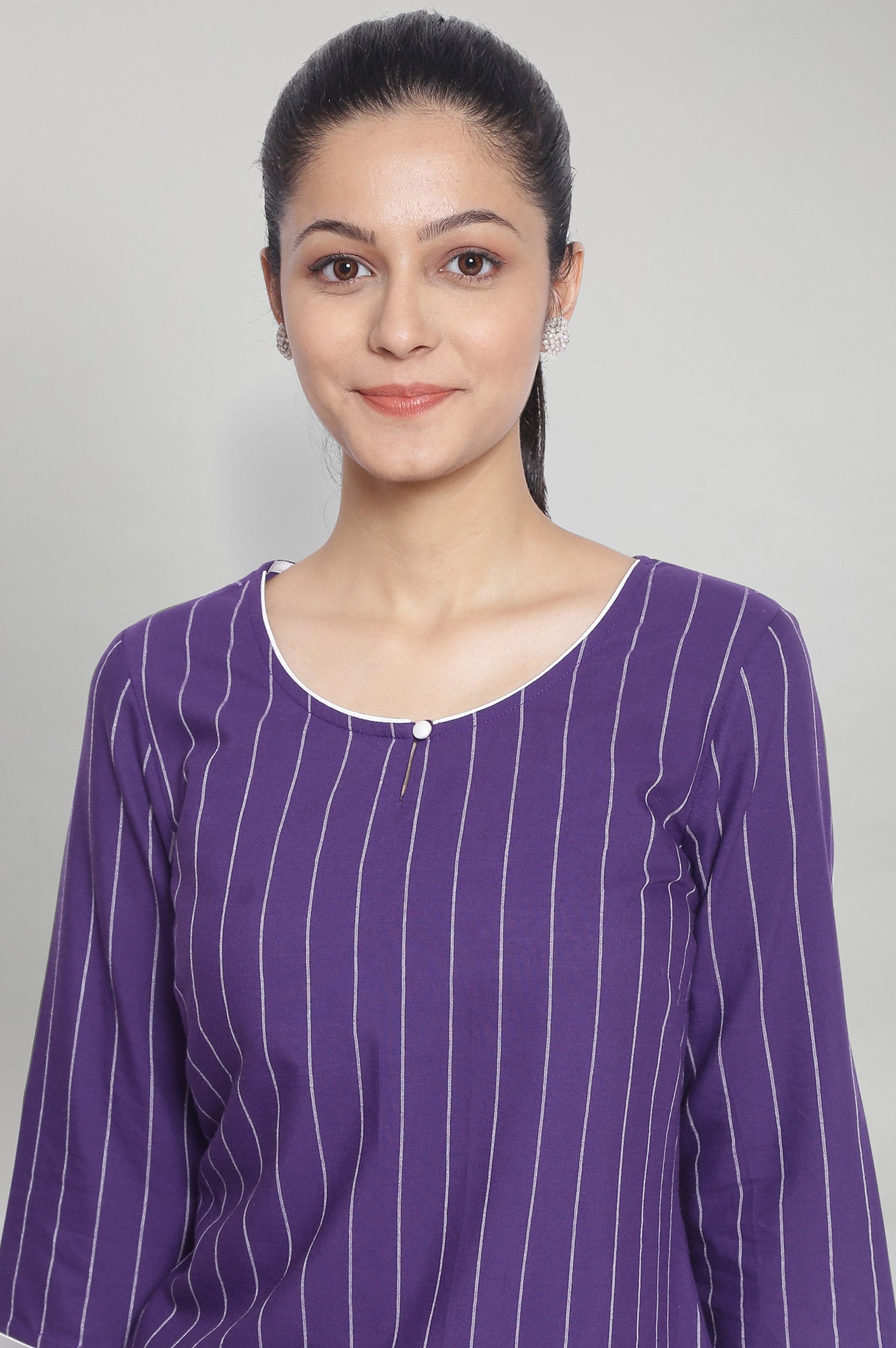 Purple Ethnic kurta and Palazzo Set