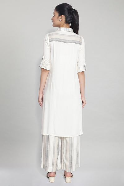 Cream kurta- Palazzo Set