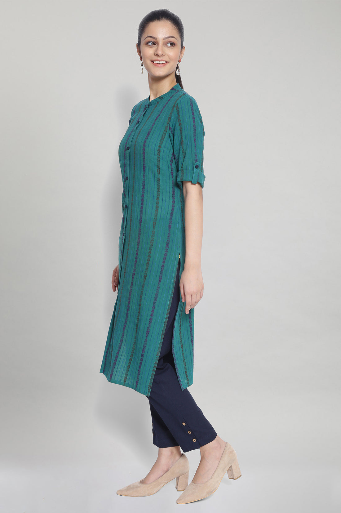 Green Ethnic kurta and Palazzo Set