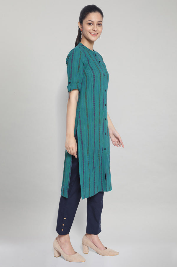 Green Ethnic kurta and Palazzo Set