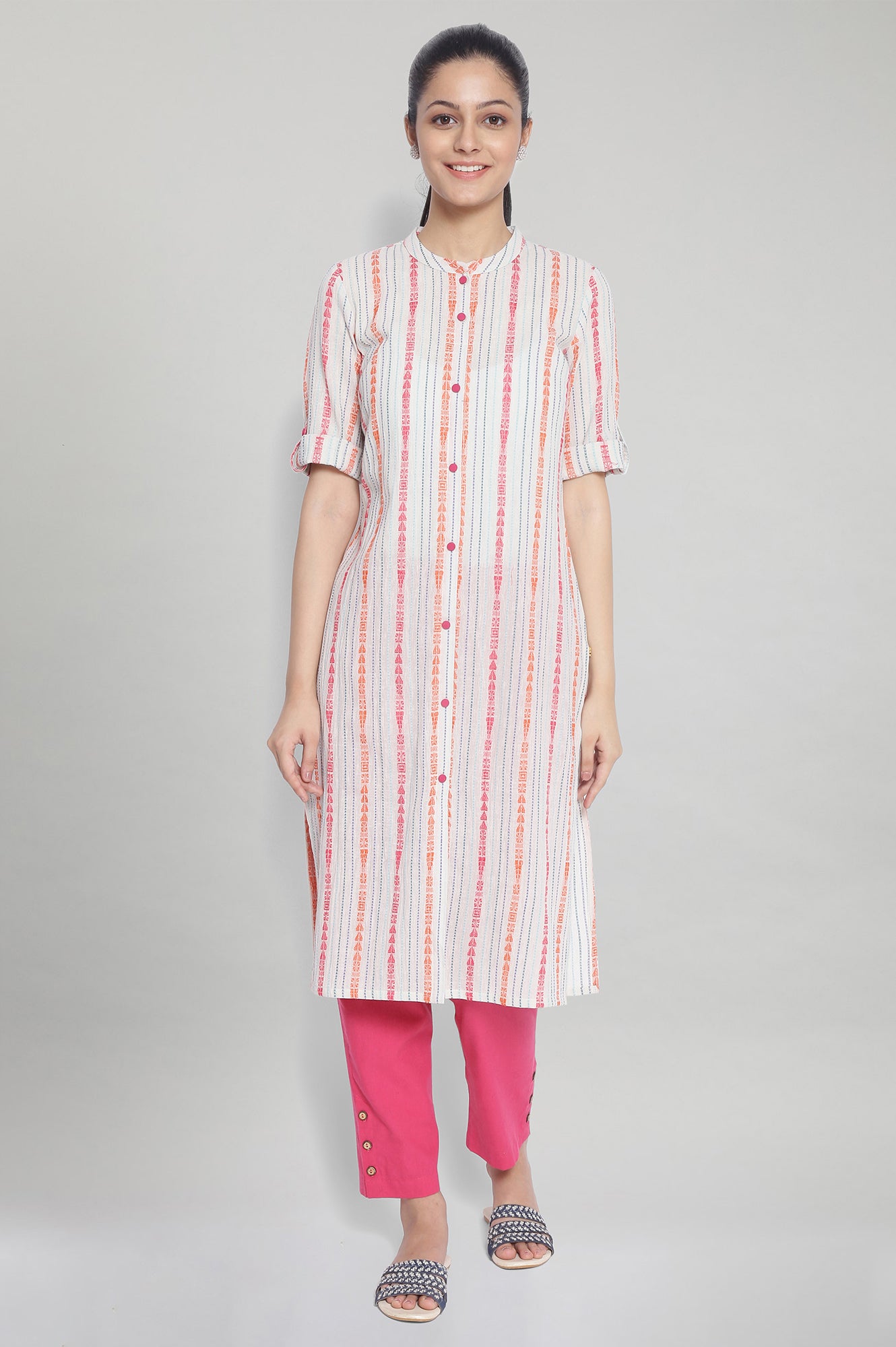 Natural Ethnic kurta and Palazzo Set