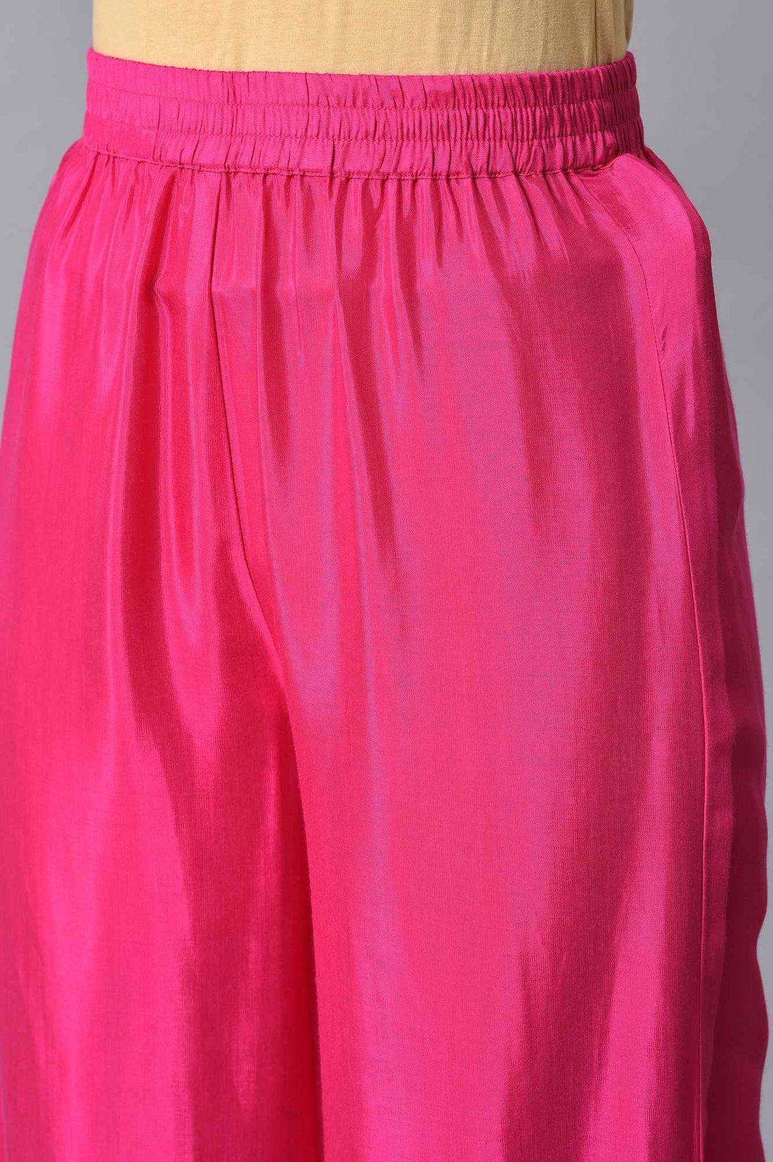 Pink Printed Ethnic Kurta With Palazzo