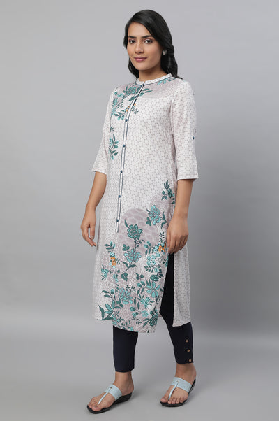 Blue Printed kurta & Trousers Set