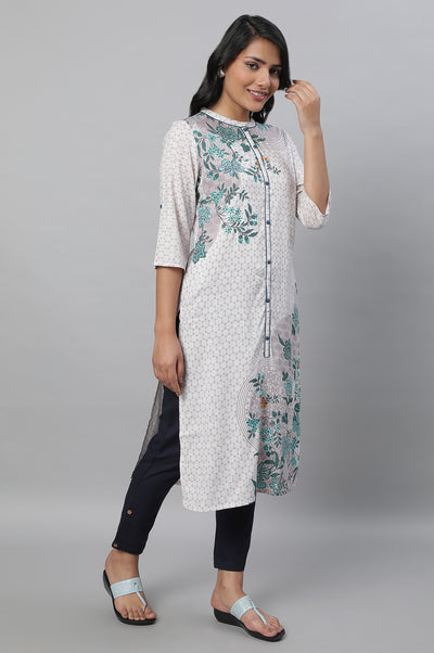 Blue Printed kurta & Trousers Set