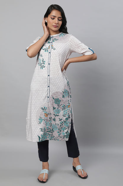 Blue Printed kurta &amp; Trousers Set