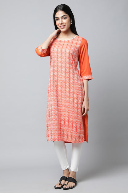 Orange Modern Ethnic kurta Set