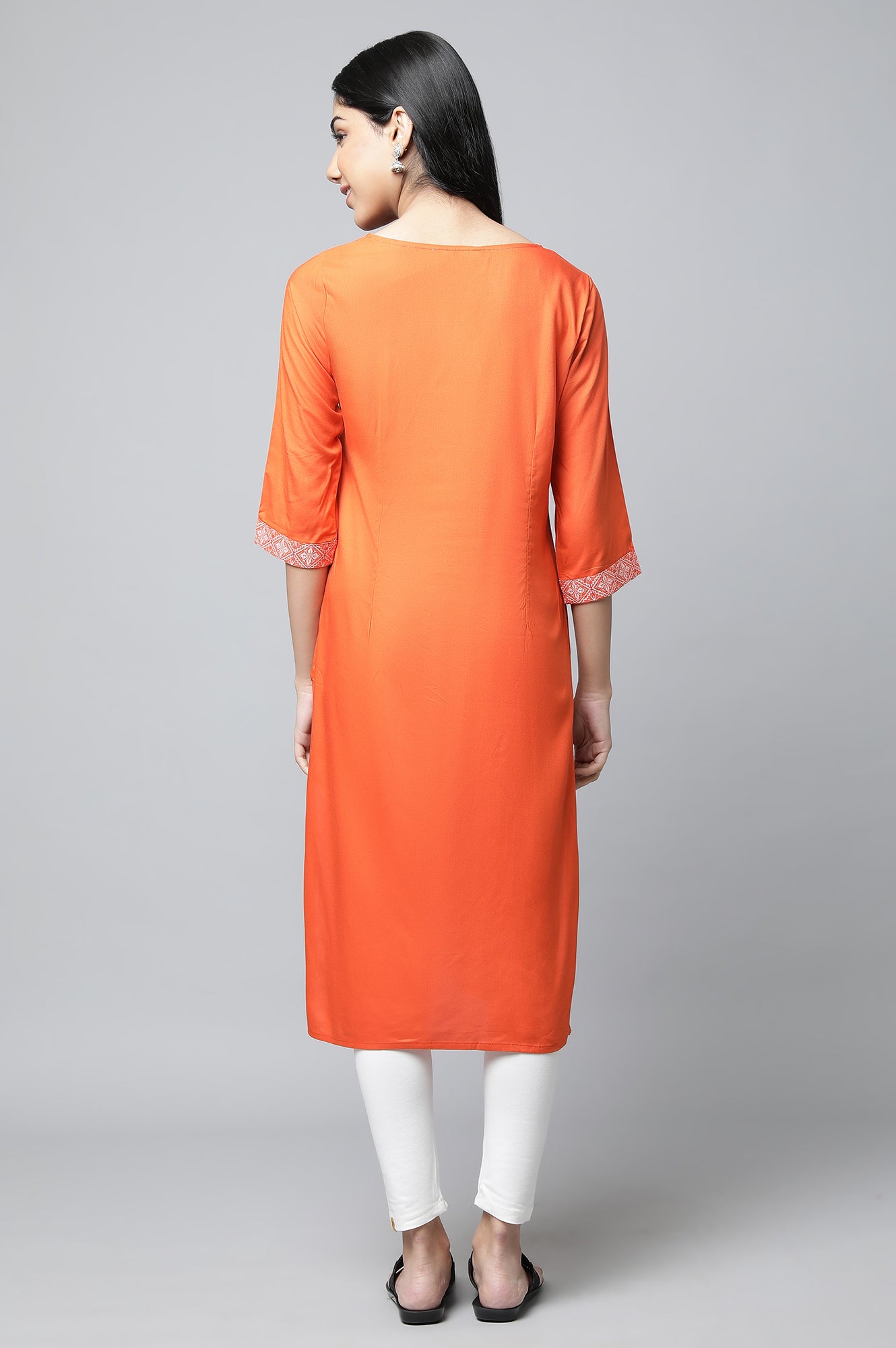 Orange Modern Ethnic kurta Set