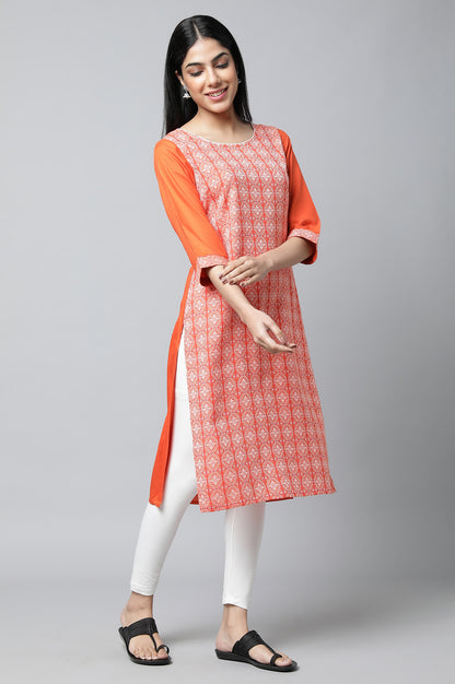 Orange Modern Ethnic kurta Set