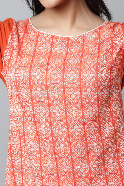 Orange Modern Ethnic kurta Set