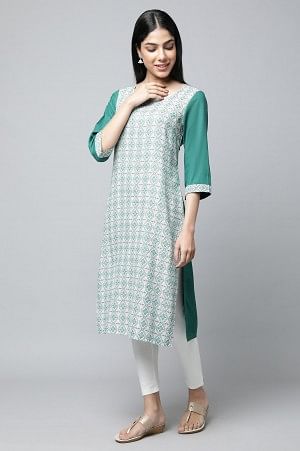 Green Modern Ethnic kurta Set