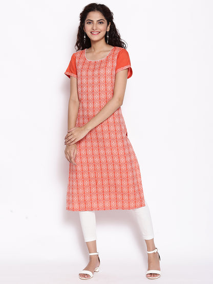 Orange Modern Ethnic kurta Set