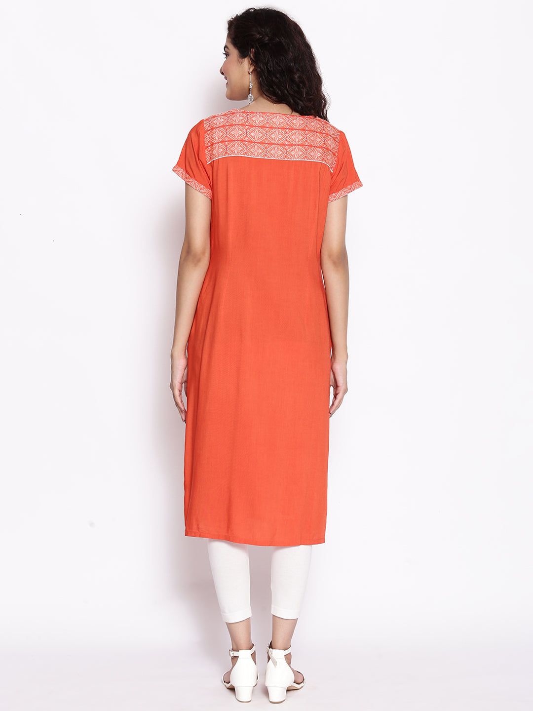 Orange Modern Ethnic kurta Set