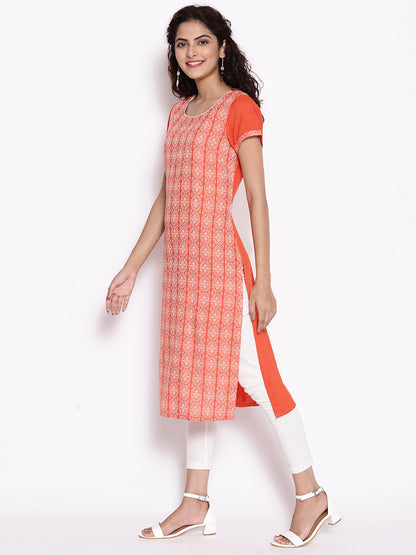 Orange Modern Ethnic kurta Set