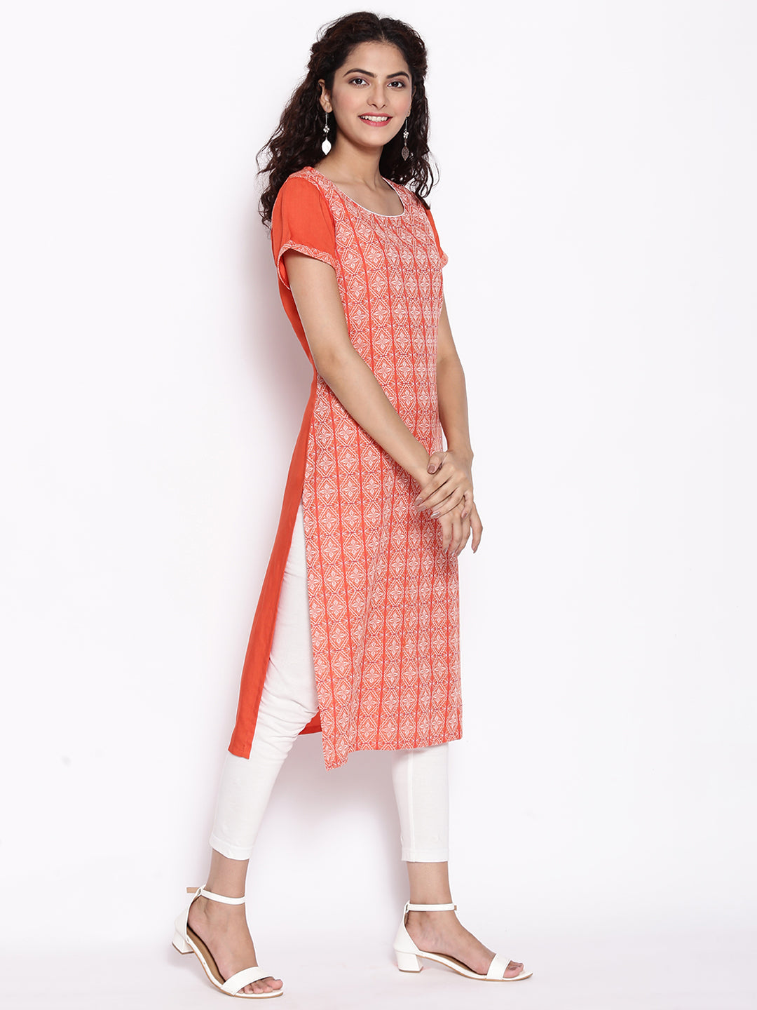 Orange Modern Ethnic kurta Set