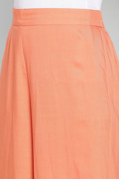 Orange Printed kurta-Palazzo Dupatta Set