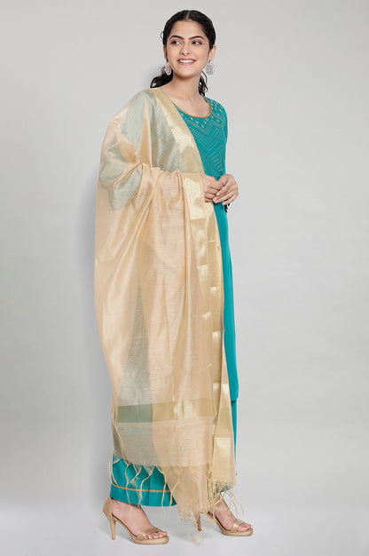 Blue Embroidered kurta Palazzos Dupatta Set