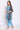 Blue Straight kurta-Trousers-Gillet Girls Set
