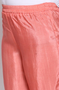 Pink Flared kurta-Trousers-Dupatta Girls Set
