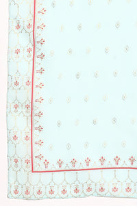 Pink Flared kurta-Trousers-Dupatta Girls Set