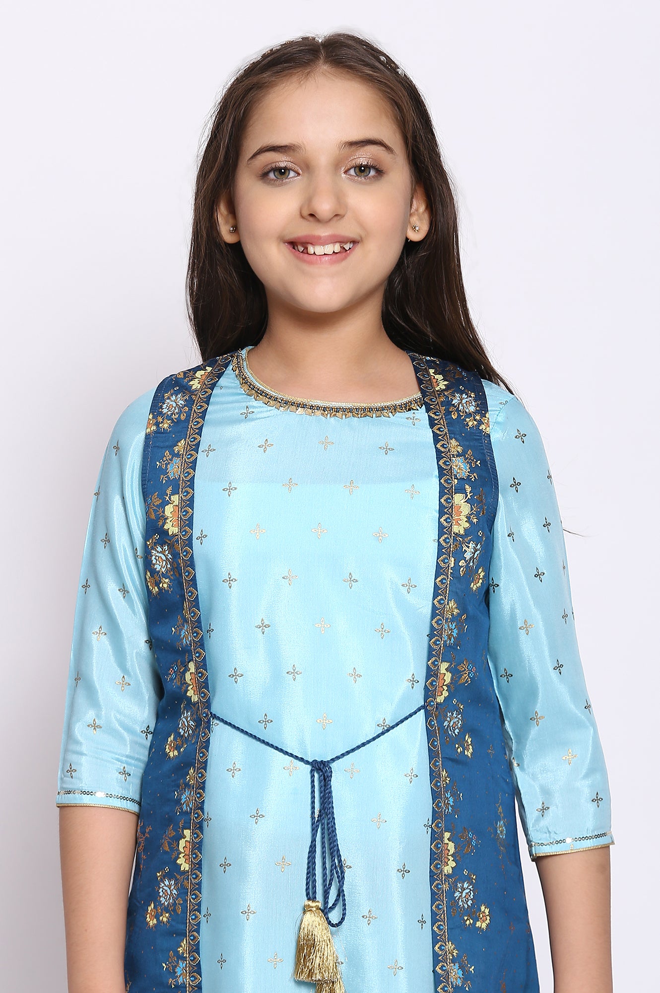 Blue Straight Dress-Gillet Girls Set