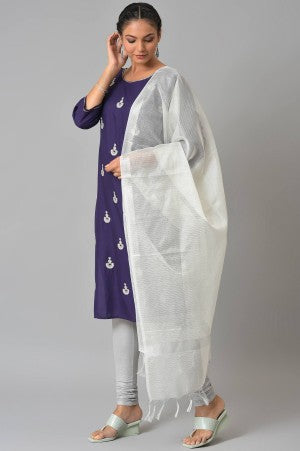 Navy Blue Mandarin Neck Classic kurta
