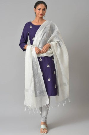 Navy Blue Mandarin Neck Classic kurta