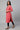 Red Band Collar Printed kurta