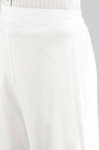 White Solid Flared Palazzo